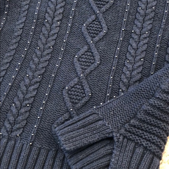 Ann Taylor Loft Blue Sweater w/ Beaded Accents - Picture 5 of 8